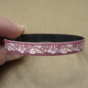 Vintage Michaela Frey Floral Enamel Bangle - Austria